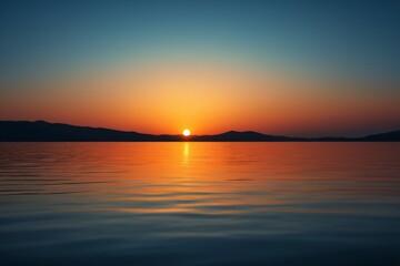 Obraz premium arafed view of a sunset over a body of water