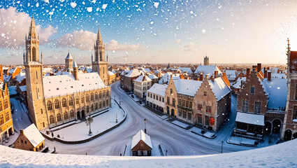Fototapeta premium stunning Bruges Belgium, winter day