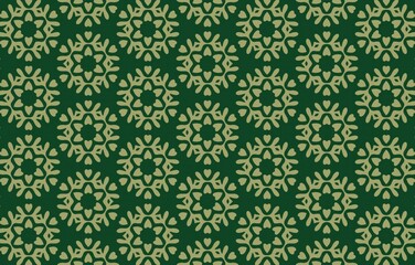 A green background with snowflakes on it