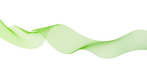 Transparent horizontal green wave on white background.Wavy fluid pattern design. Modern concept for presentation, banner, backdrop.green wave lines frame,