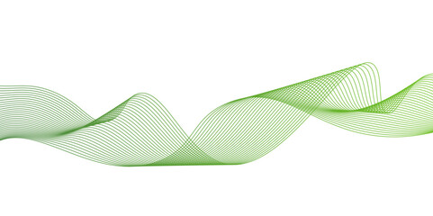 Transparent horizontal green wave on white background.Wavy fluid pattern design. Modern concept for presentation, banner, backdrop.green wave lines frame,