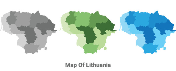 Lithuania  country map in different colors