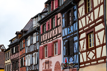 Building facades in Alsace during christmas period