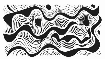 A stylish abstract line art design with thin black lines, ideal for elegant and modern decoration.