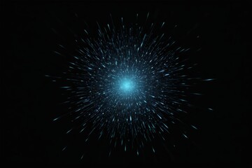 Fototapeta premium arafed image of a blue starburst in the dark