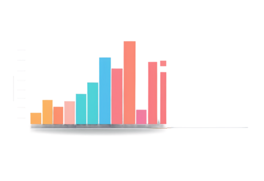 A visually appealing bar graph showcasing statistical data with vibrant, clear bars and precise labels. The graph highlights trends and comparisons in an organized format, suitable for presentations, 
