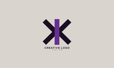 KK IX XI Abstract initial monogram letter alphabet logo design