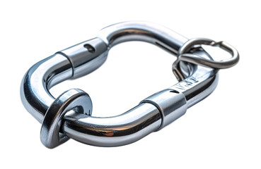 Obraz premium Climbing Carabiner Locking Mechanism for Safety - Isolated on White Background