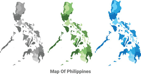 Obraz premium Philippines country map in different colors
