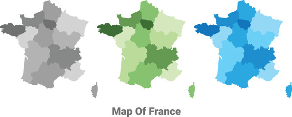 Fototapeta premium France country map in different colors