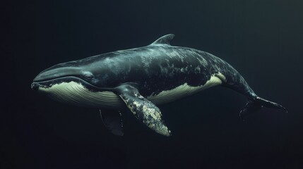 Obraz premium Majestic Whale in the Deep Ocean