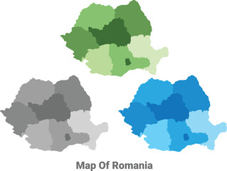 Obraz premium Romania country map in different colors