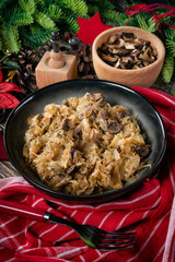 Traditional polish sauerkraut with mushrooms.