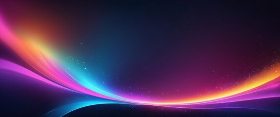 Fototapeta premium Abstract Neon Flow: Vibrant Hues Dance in the Dark 