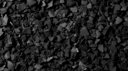 Intriguing Close-up of Crushed Black Material