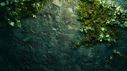 Lush Verdant Forest Filled with Moss Covered Foliage and Ferns in Atmospheric Lighting