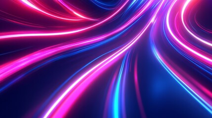  Abstract neon color glowing lines background in vibrant digital art style