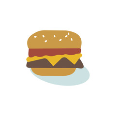 sandwich. The food is not healthy enough. Vector illustration