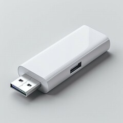 Mockup of a Blank Branded USB Drive Placed on a Clean White Background for Tech Merchandise Branding