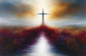 Obraz premium Modern wall art on canvas features a surreal, contemporary-style, hand-drawn oil painting with an abstract background