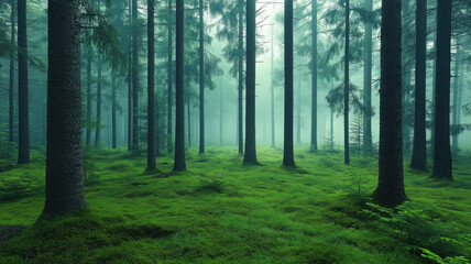Obraz premium A photo of an offshore wind farm with turbines in the ocean.
