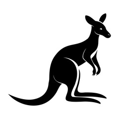kangaroo silhouette vector illustration, Isolated on a transparent background