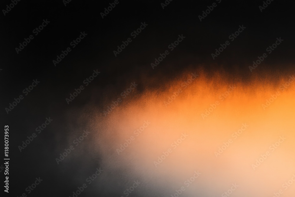 Poster bold gradient transitioning from dark charcoal to glowing ember orange with edges blending into soft
