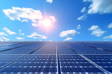 solar energy on blue sky background