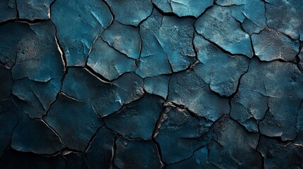 Close-up texture of dark blue slate rocks, showcasing rough cracked layers. Ideal for backgrounds, geology presentations, or design projects requiring a natural, earthy tone.