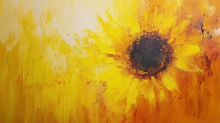 Vibrant Sunflower Painting in Bold Colors