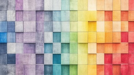 A spectrum of multi-colored wooden blocks creates a colorful background. Suitable as a background or cover for a creative or diverse theme