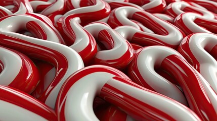 Obraz premium 3D Pattern of Many Red and White Candy Canes