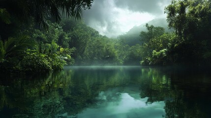 Fototapeta premium Serene Green Watercolor, soothing gradient hues with intricate transitions, evokes tranquility and harmony in visual composition