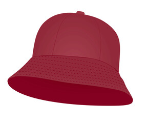 Red   fisherman hat. vector illustration
