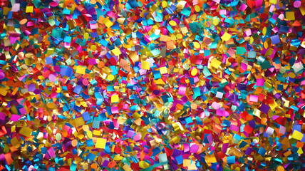 Colorful birthday and carnival party confetti background. Generative AI