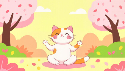 Cheerful orange cat looking out window in morning light, joyful bliss