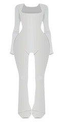 Grey  woman jumpsuit. vector illustration