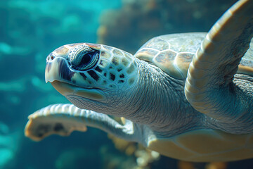 Fototapeta premium sea turtle swimming