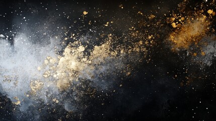 Obraz premium White and golden beams of bright light shining on black background