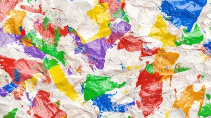Naklejka premium Abstract Colorful Paint Splatter on Crinkled Paper