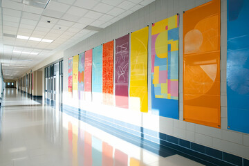 Vibrant university bulletin board with colorful announcements