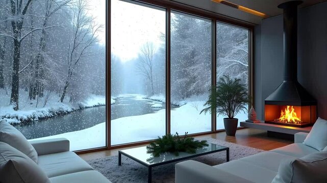 virtual backgrounds loop animation for stream overlay, meditation, smooth jazz or white noise video. cozy lo-fi background, rainfall or snowfall. live wallpaper, 