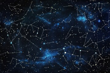 Celestial tapestry woven with stars and constellations.