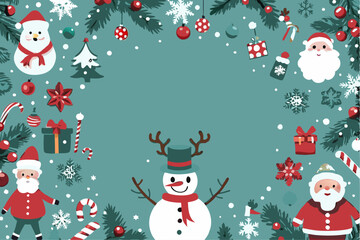 A snowman stands next to a Christmas tree with a cabin in the distance a festive winter wonderland w
