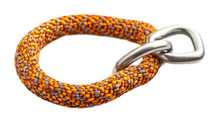 Fototapeta premium Secure Climbing Rope Carabiner for Gear Isolated on White Background