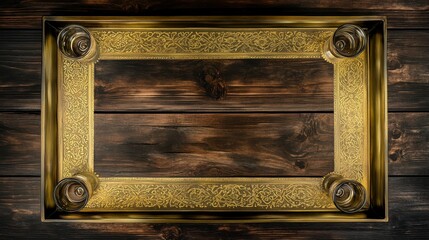 Exquisite Ornate Gold-Framed Tray for Elegant Dining