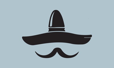  Mexico sombrero hat variations icons set eps10 stock illustration