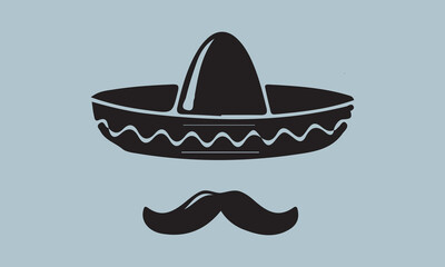  Mexico sombrero hat variations icons set eps10 stock illustration