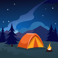 camping at night