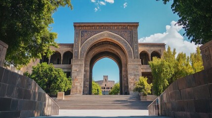 Fototapeta premium Majestic Architectural Entrance in a Sunny City